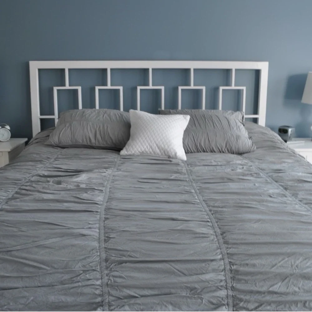 West Elm Slate Gray Quilted Duvet Cover